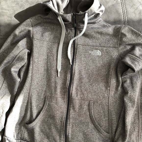 grey north face zip up